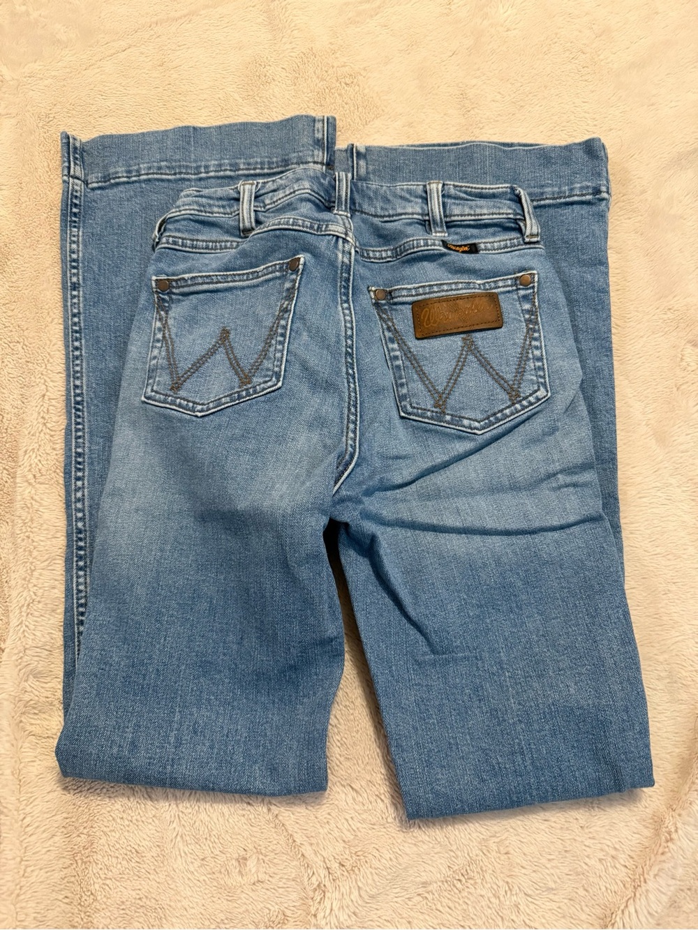 Wrangler Light Blue Flare/Wide-Leg Jeans with Signature Back Pockets
